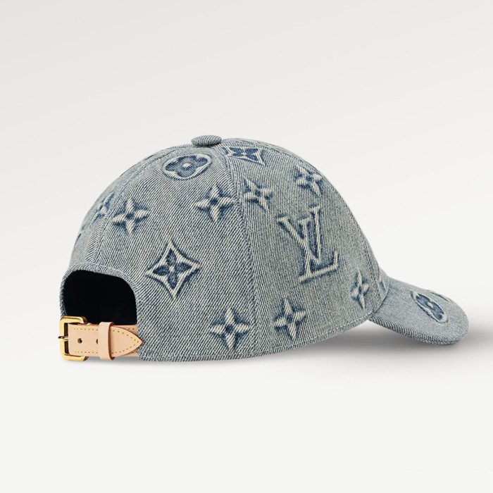 NIGO Louis Vuitton Monogram Washed Denim Hat Leather Buckle Fashion Casual Cool Versatile Baseball Hat #nigo71283