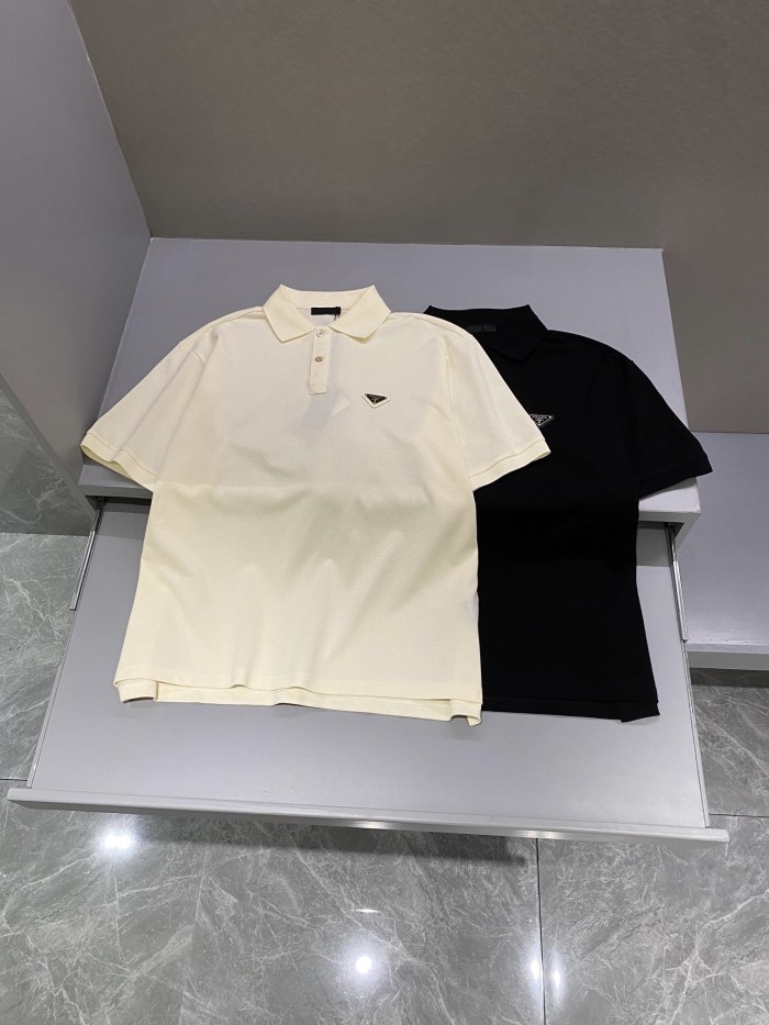 NIGO Prada Men's Summer Solid Color Metal Logo Cotton Polo Shirt Short Sleeve T-Shirt #nigo99913