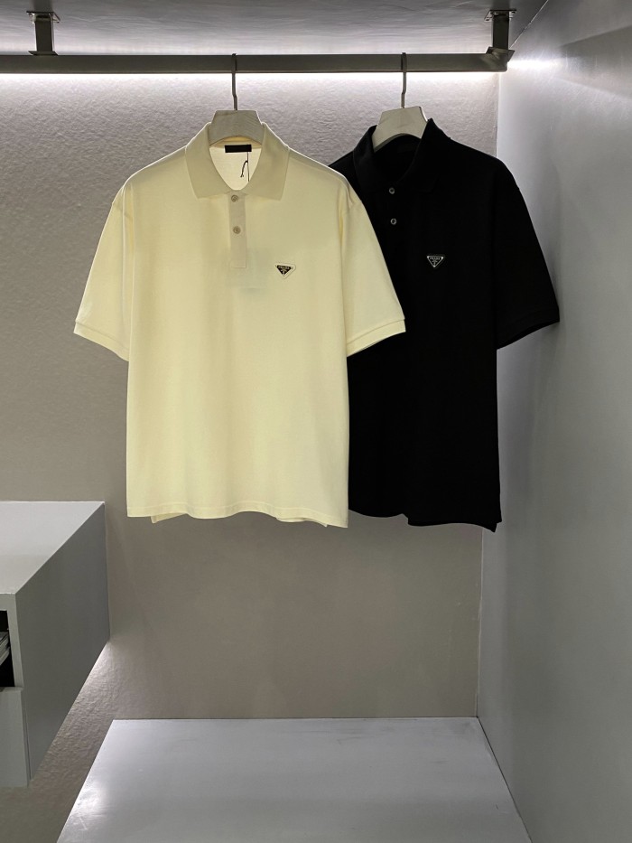 NIGO Prada Men's Summer Solid Color Metal Logo Cotton Polo Shirt Short Sleeve T-Shirt #nigo99913