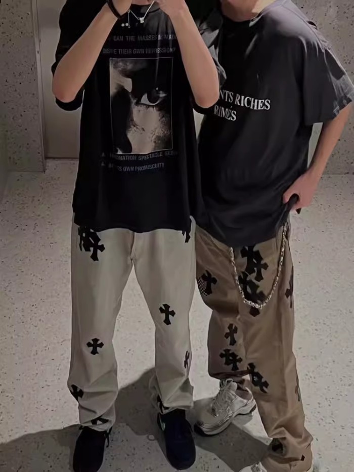 NIGO Enfants Riches Deprimes Men's Summer Washed Pattern Letter Print Round Neck Cotton Fitted Short Sleeve T-Shirt Ngvp #nigo8586