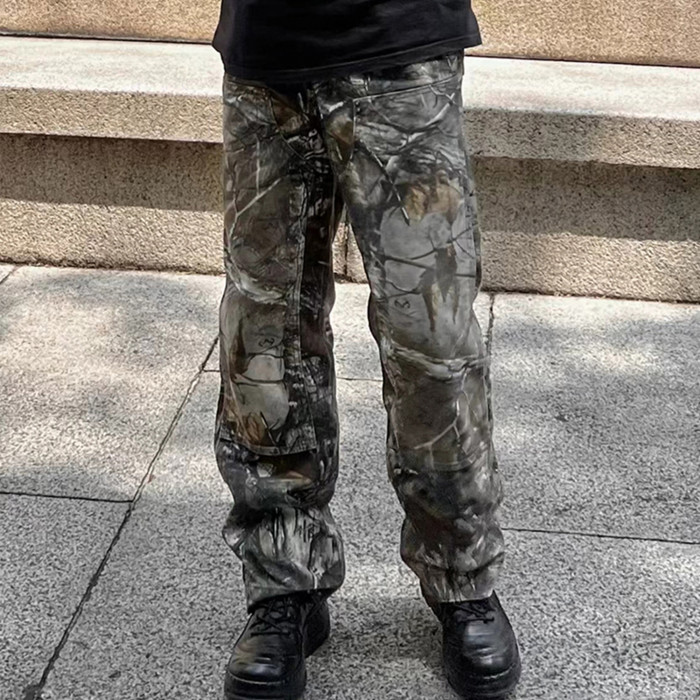 NIGO Carhartt WIP Men's Spring And Autumn Tree Branch Camouflage Vintage High Street Pocket Workwear Pants Straight Leg Pants Ngvp #nigo8611