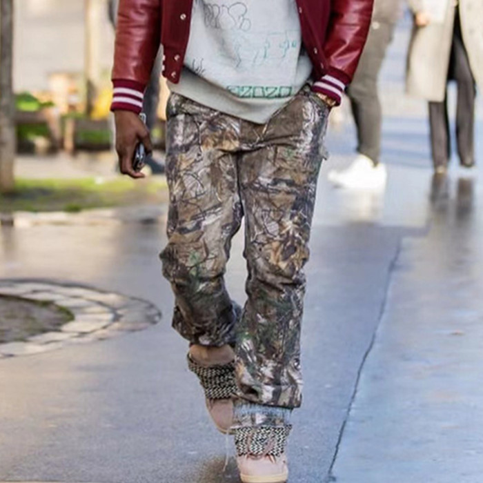 NIGO Carhartt WIP Men's Spring And Autumn Tree Branch Camouflage Vintage High Street Pocket Workwear Pants Straight Leg Pants Ngvp #nigo8611