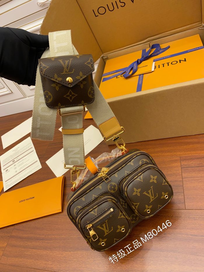 NIGO Louis Vuitton Men's and Women's Brown Old Flower Full Print Adjustable Removable Shoulder Strap Coated Canvas Spell Cowhide Camera Bag Shoulder Crossbody Bags #nigo99932