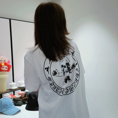 NIGO Chrome Hearts Men Women Summer Fashion Solid Color Foti Skull Print Casual Round Neck Short Sleeve T-Shirt Ngvp #nigo8583
