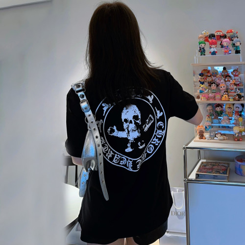 NIGO Chrome Hearts Men Women Summer Fashion Solid Color Foti Skull Print Casual Round Neck Short Sleeve T-Shirt Ngvp #nigo8583