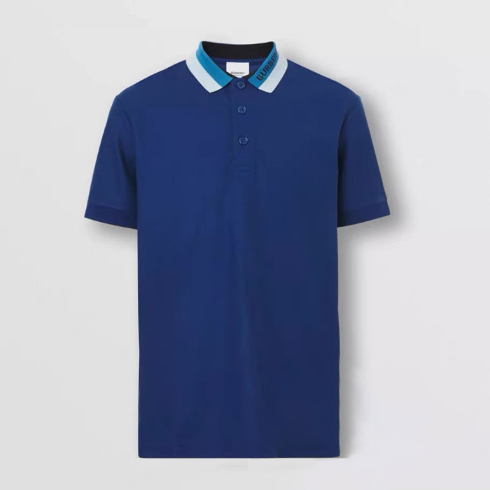 NIGO Burberry Men's Summer Solid Logo Colorblocking Lapel Cotton Straight Short Sleeve Polo Shirt #nigo99963