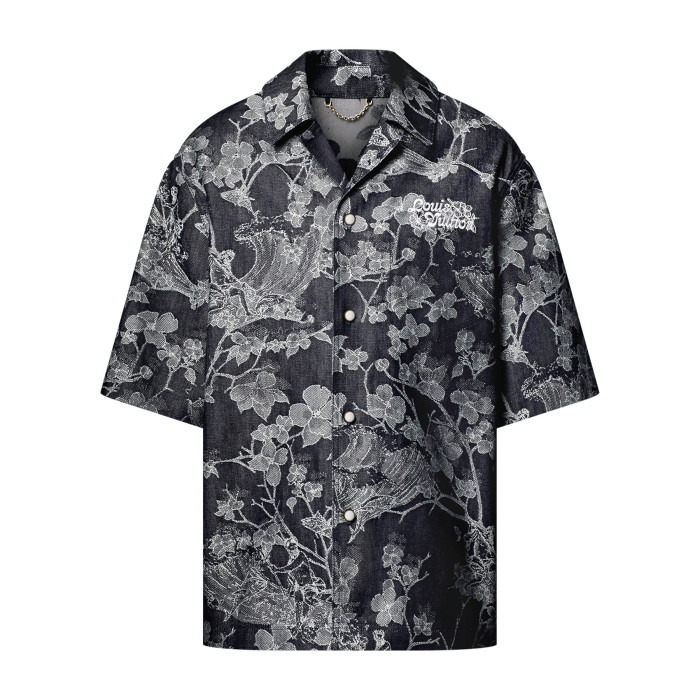 NIGO Louis Vuitton Men's Summer Botanical Print Full Print Lapel Single Breasted Short Sleeve Shirt Button Down Shorts Suit Set #nigo99966