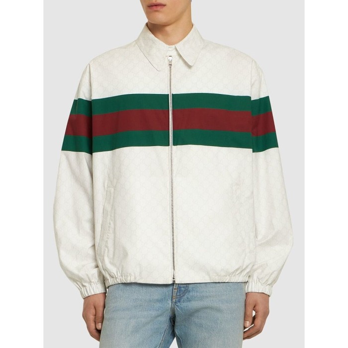 NIGO Gucci Men's Spring and Autumn GG Printed Cotton Colorful Webbing Standing Collar Zipper Casual Long Sleeve Sports Jacket #nigo99962