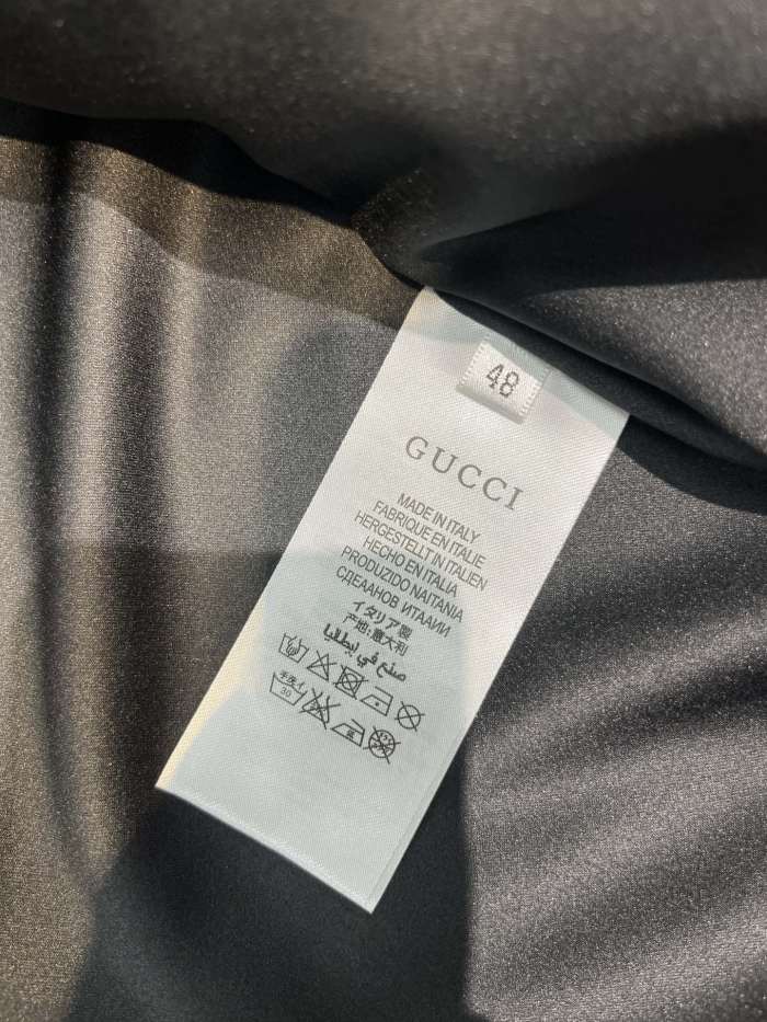 NIGO Gucci Men's Spring And Autumn Striped Standing Collar Solid Color Long Sleeve Leather Jacket Coat #nigo99961