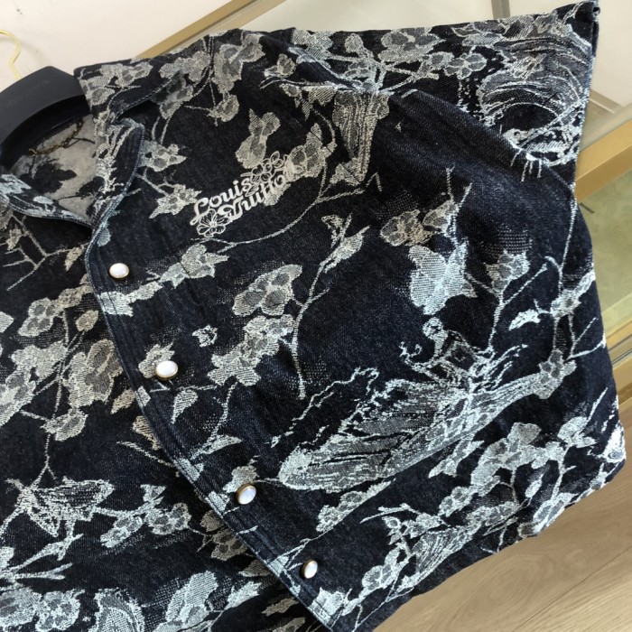NIGO Louis Vuitton Men's Summer Botanical Print Full Print Lapel Single Breasted Short Sleeve Shirt Button Down Shorts Suit Set #nigo99966