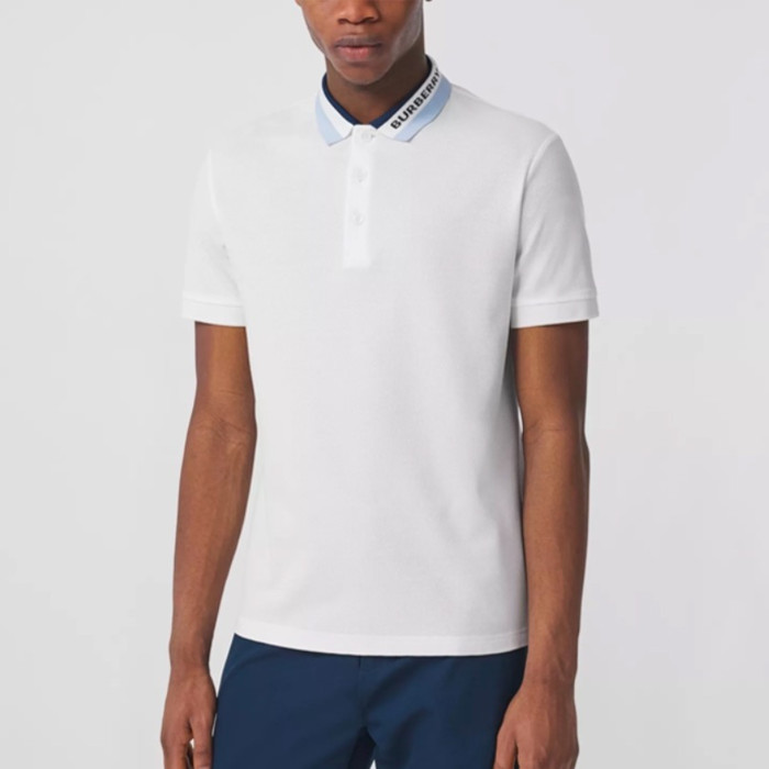 NIGO Burberry Men's Summer Solid Logo Colorblocking Lapel Cotton Straight Short Sleeve Polo Shirt #nigo99963