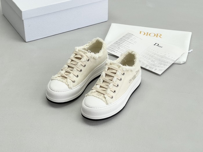 NIGO Dior Women's Spring and Autumn Canvas Tassel Doing Old Low-Top Lacing Shoes #nigo99975