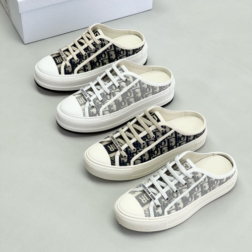 NIGO Dior Women's Spring and Autumn Letter Printed Canvas Lace-up Low Top Casual Board Shoes #nigo99976