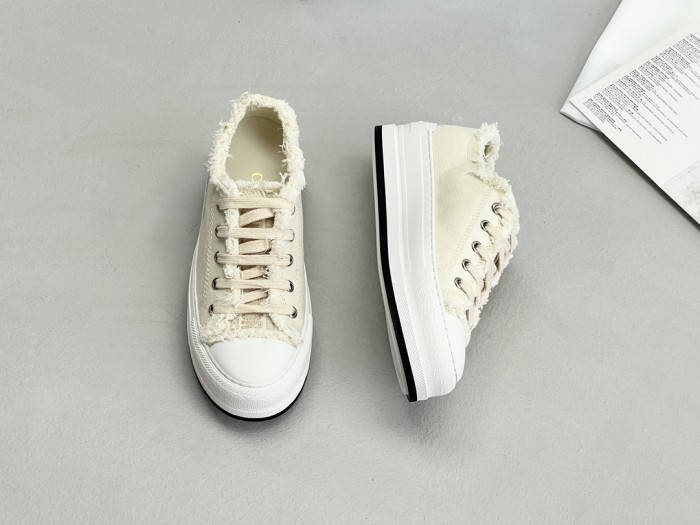 NIGO Dior Women's Spring and Autumn Canvas Tassel Doing Old Low-Top Lacing Shoes #nigo99975