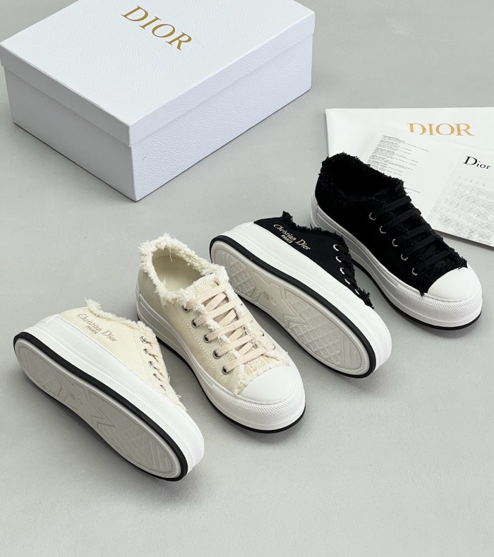 NIGO Dior Women's Spring and Autumn Canvas Tassel Doing Old Low-Top Lacing Shoes #nigo99975