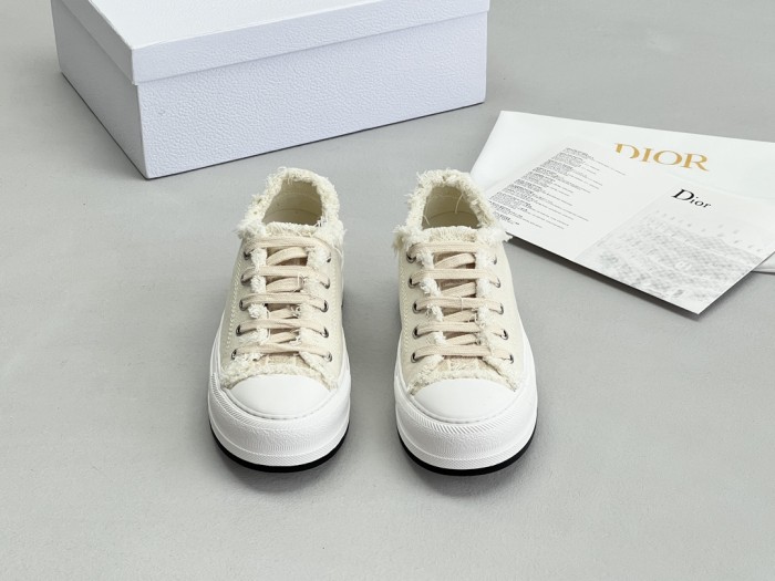NIGO Dior Women's Spring and Autumn Canvas Tassel Doing Old Low-Top Lacing Shoes #nigo99975