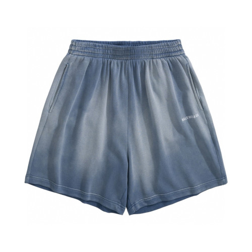 NIGO Balenciaga Men's Summer Blue Logo Embroidered Washed Vintage Stretch Waistband Shorts Pants #nigo72117