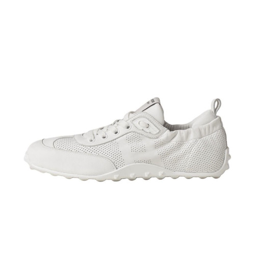 NIGO Hermes Men's And Women's Solid Color Grained Calf Leather Round Toe Low Top Lace Up Sneakers Shoes #nigo72118