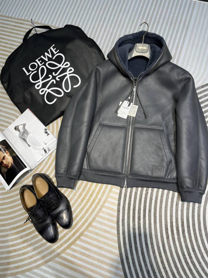 NIGO Loewe Men's Fall/Winter Gray Hooded Drawstring Reversible Wearable Zipper Jacket #nigo72113