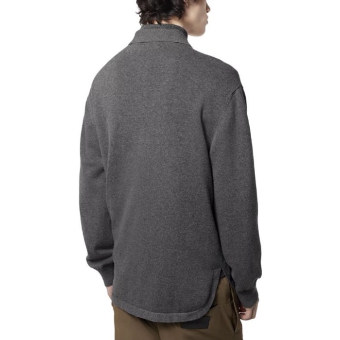 NIGO Louis Vuitton Men's Spring/Autumn Gray Logo Appliquéd Single Breasted Long Sleeve Knit Shirt #nigo72115