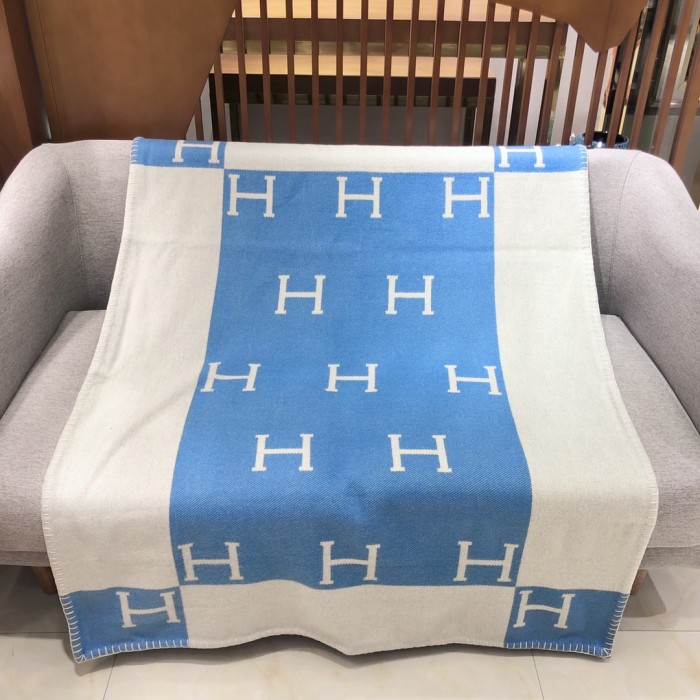 NIGO Hermes Baby Blanket Color Blocking Logo Cozy Fashion Wool Blanket #nigo71315