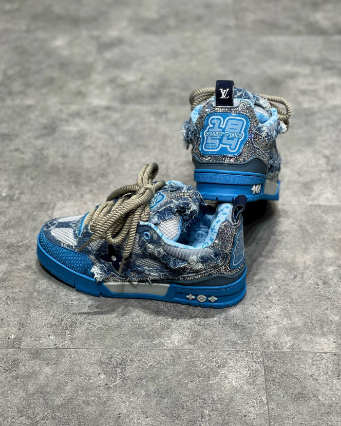 Louis Vuitton NIGO Flat Bottom Lace Up Decorative Sports Casual Board Shoes #nigo94988