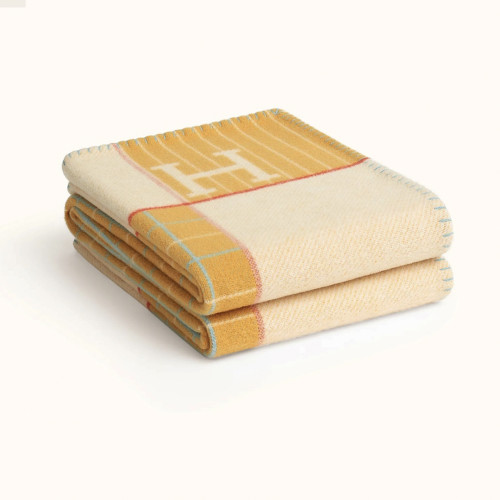 NIGO Hermes Baby Blanket Color Blocking Logo Cozy Fashion Wool Blanket #nigo71315