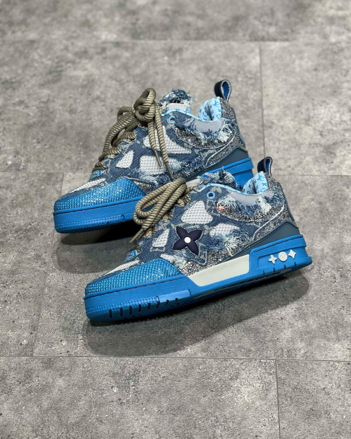 Louis Vuitton NIGO Flat Bottom Lace Up Decorative Sports Casual Board Shoes #nigo94988
