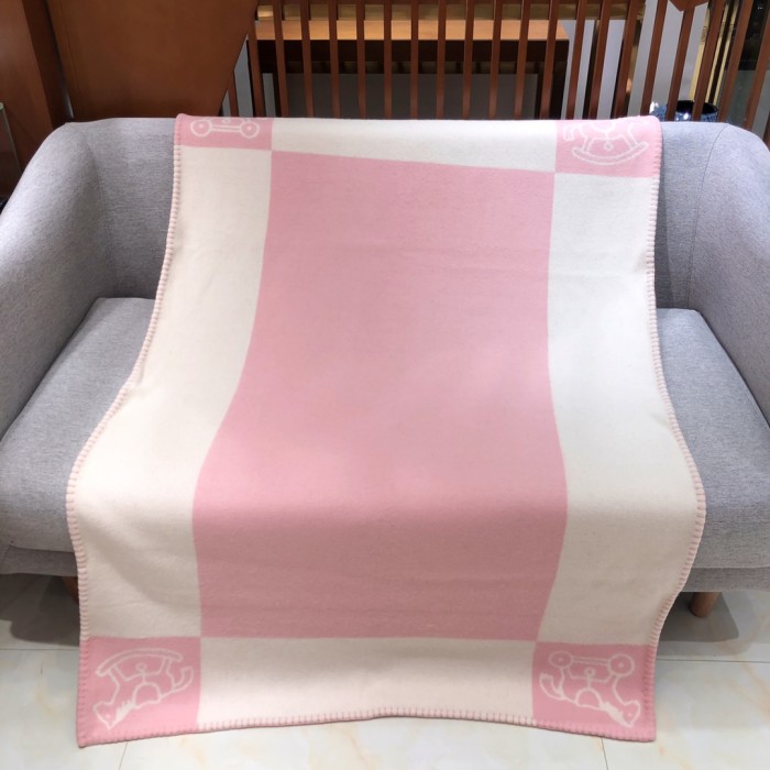 NIGO Hermes Baby Blanket Color Blocking Logo Cozy Fashion Wool Blanket #nigo71315