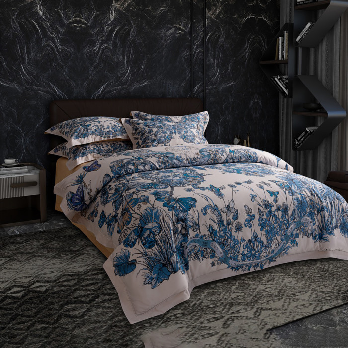 NIGO Dior Cotton Floral Print Bedding Four-Piece Set, Bed Sheet, Quilt Cover, Pillowcase #nigo71317