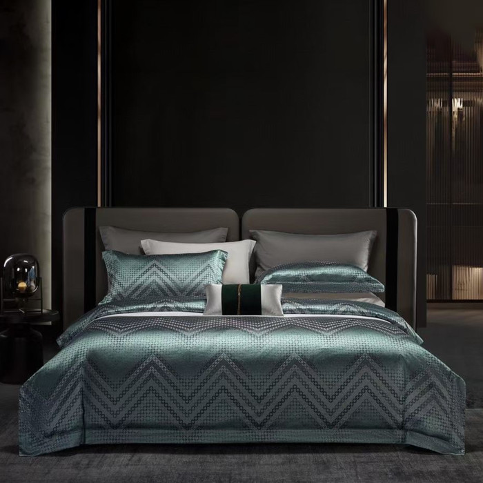 NIGO Hermes Tencel Floral Jacquard Embroidery Bedding Quilt Cover Sheet Pillowcase Three-piece Set #nigo71316
