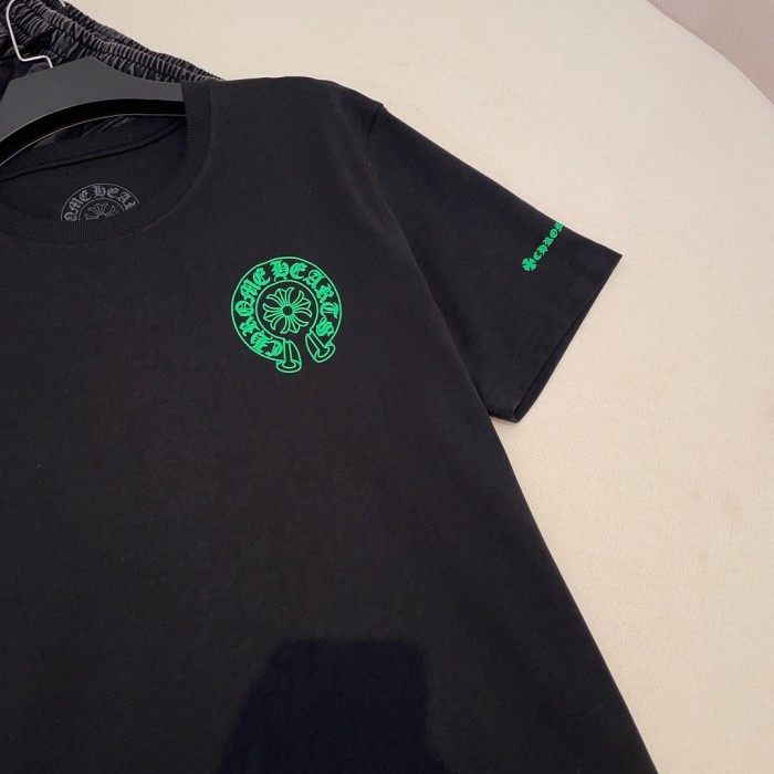 NIGO Chrome Hearts Men's and Women's Summer Solid Color Sanskrit Print Cotton Round Neck Short Sleeve T-Shirt #nigo72154