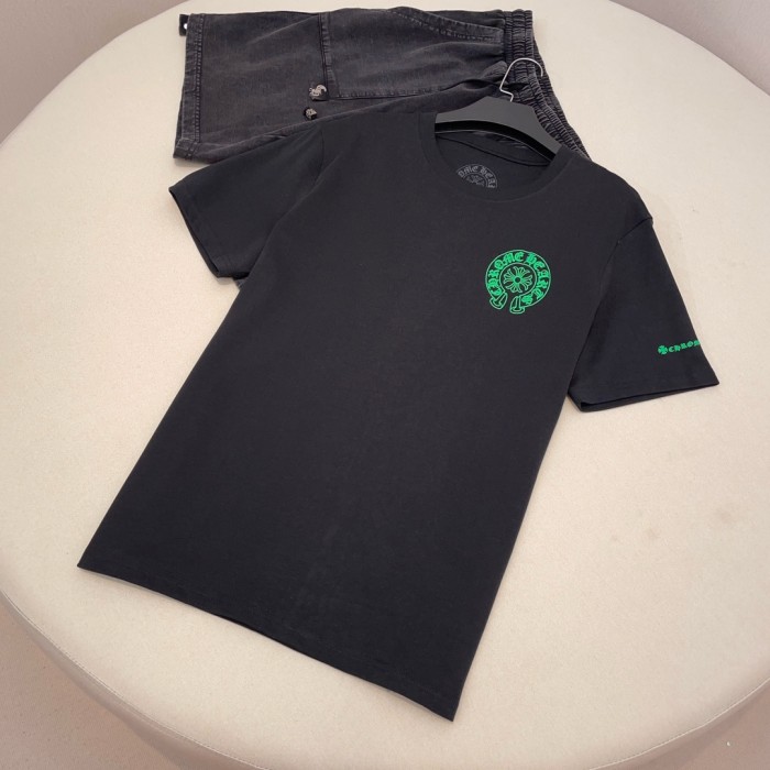 NIGO Chrome Hearts Men's and Women's Summer Solid Color Sanskrit Print Cotton Round Neck Short Sleeve T-Shirt #nigo72154