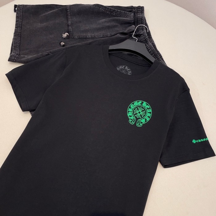 NIGO Chrome Hearts Men's and Women's Summer Solid Color Sanskrit Print Cotton Round Neck Short Sleeve T-Shirt #nigo72154
