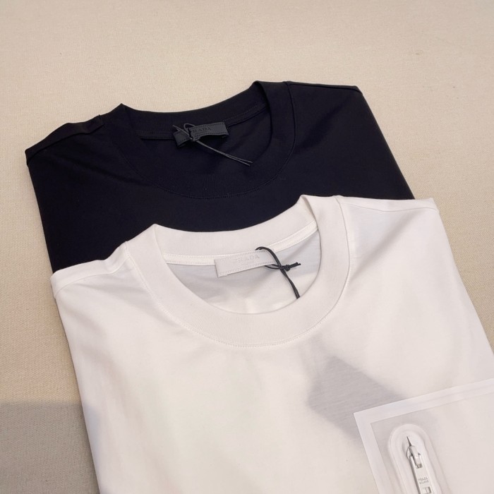 NIGO Prada Men's And Women's Summer Solid Color Zipper Pocket Round Neck Cotton Short Sleeve T-shirt #nigo72155