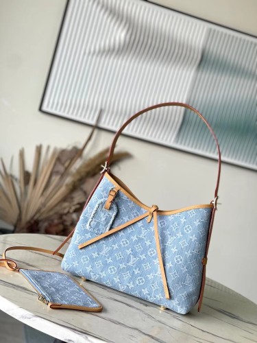 NIGO Carryall Louis Vuitton Women's Blue Adjustable Shoulder Strap Canvas with Leather Letter Logo Tote Shoulder Bag Bags #nigo72167