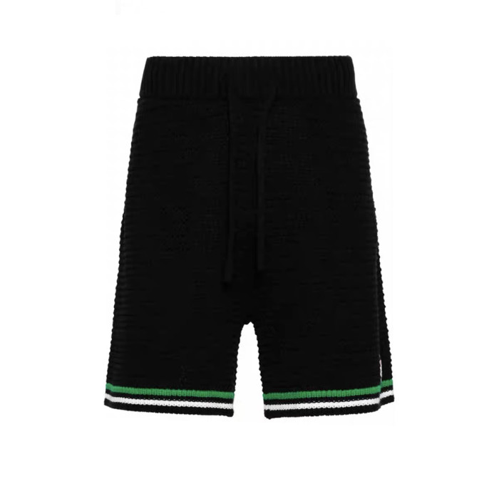NIGO Casablanca Men's Spring And Summer Knitting Stripes Color Blocking Long-sleeved Knitted Sweater Single-breasted Cardigan Casual Knitted Shorts Set  #nigo71324