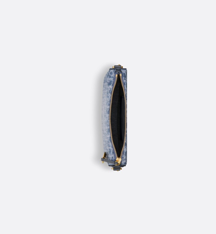 NIGO Dior Diorstar Callisto Women's Blue CD Chain Zipper Closure Oblique Jacquard Fabric Crossbody Shoulder Bag Bags #nigo72157