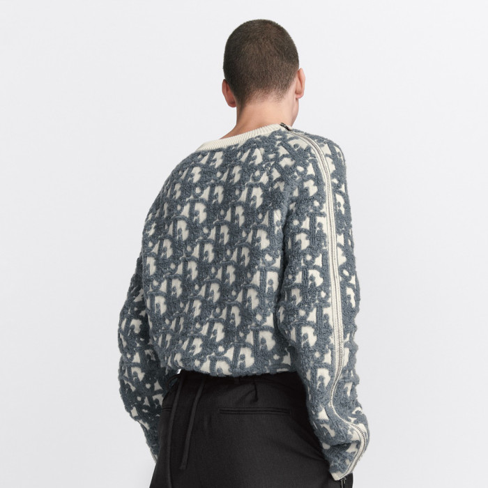 NIGO Dior Men's Spring, Autumn and Winter Oblique Printed Round Neck Long Sleeve Solid Color Fitted Sweater #nigo72184