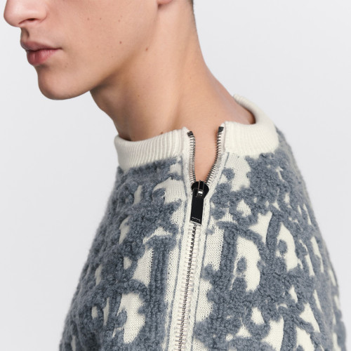 NIGO Dior Men's Spring, Autumn and Winter Oblique Printed Round Neck Long Sleeve Solid Color Fitted Sweater #nigo72184