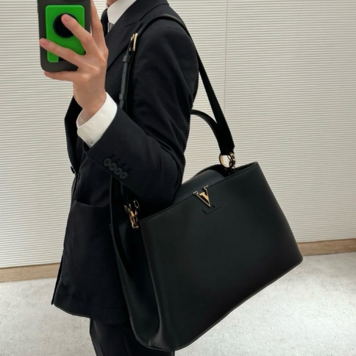 NIGO Louis Vuitton Women's CAPUCINES SOUPLE Large Handbag Casual Solid Color Leather Shoulder Crossbody Bag #nigo72185