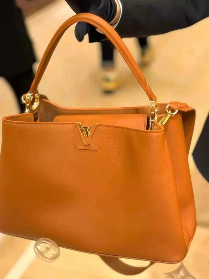 NIGO Louis Vuitton Women's CAPUCINES SOUPLE Large Handbag Casual Solid Color Leather Shoulder Crossbody Bag #nigo72185