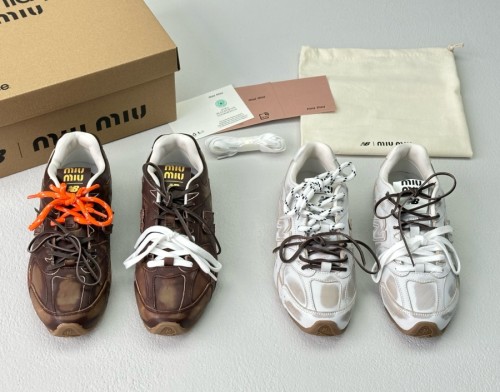 NIGO Miu Miu X New Balance Women's 530 Solid Color Lace Up Round Toe Fashionable Vintage Low Top Sneakers Casual Shoes  #nigo72186