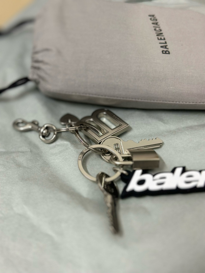 NIGO Balenciaga Men's silver (color) Letter Logo Bag Charm Keychain #nigo72176