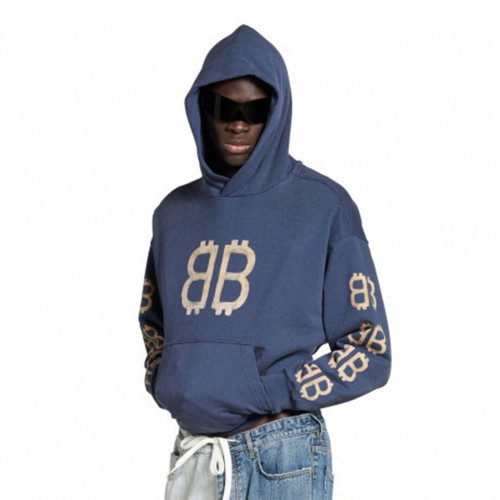 NIGO Balenciaga Men's Spring And Autumn Bitcoin Printed Logo Hooded Sweatshirt Fashion High Street Trend Long Sleeve Top Pullover Hoodies Ngvp #nigo8692