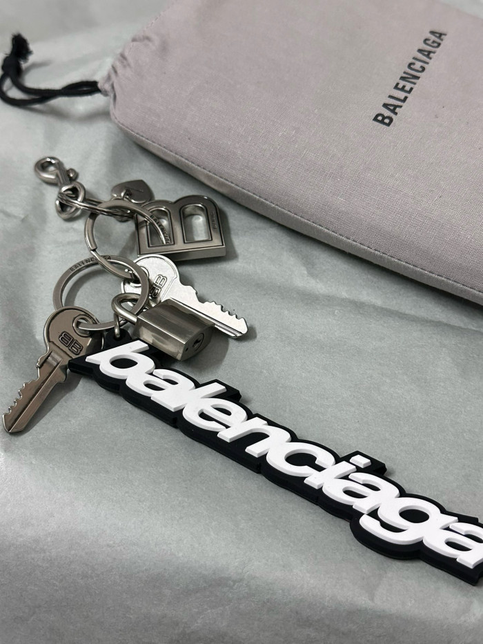 NIGO Balenciaga Men's silver (color) Letter Logo Bag Charm Keychain #nigo72176