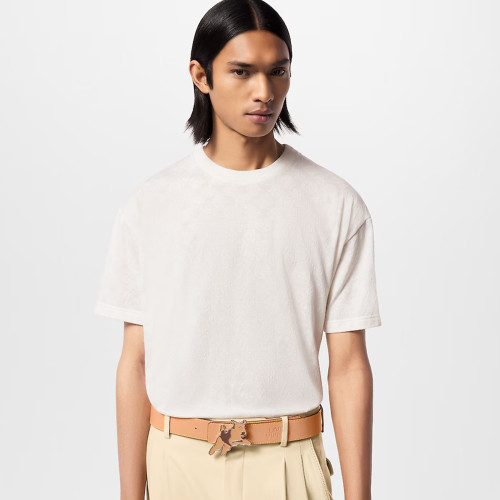 NIGO Louis Vuitton Men's Summer MONOGRAM Cut Floral Solid Color Cotton Round Neck Straight Fit Short Sleeve T-Shirt #nigo72182
