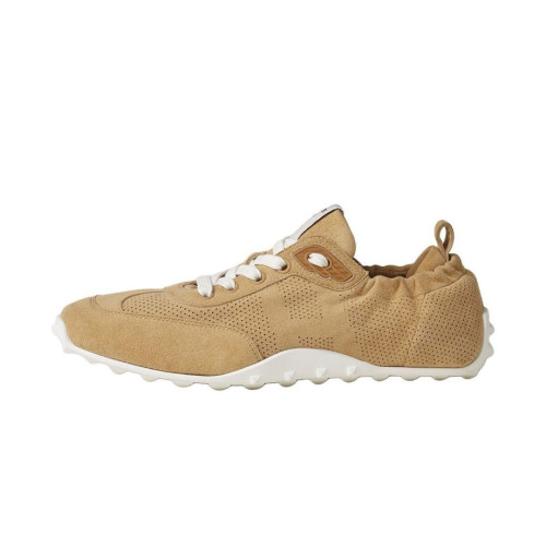 NIGO Hermes Men's And Women's Solid Color Grained Calf Leather Round Toe Low Top Lace Up Sneakers Shoes #nigo72224