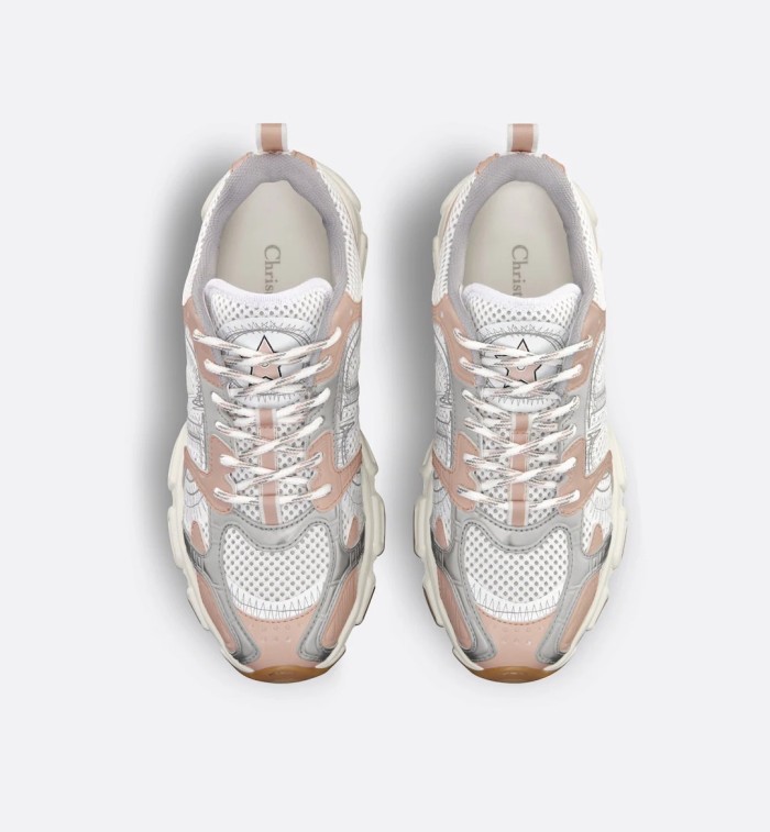 NIGO Dior Chrono Women's Colorblock Round Toe Mesh Fabric Lace-Up Sneakers Shoes #nigo72239