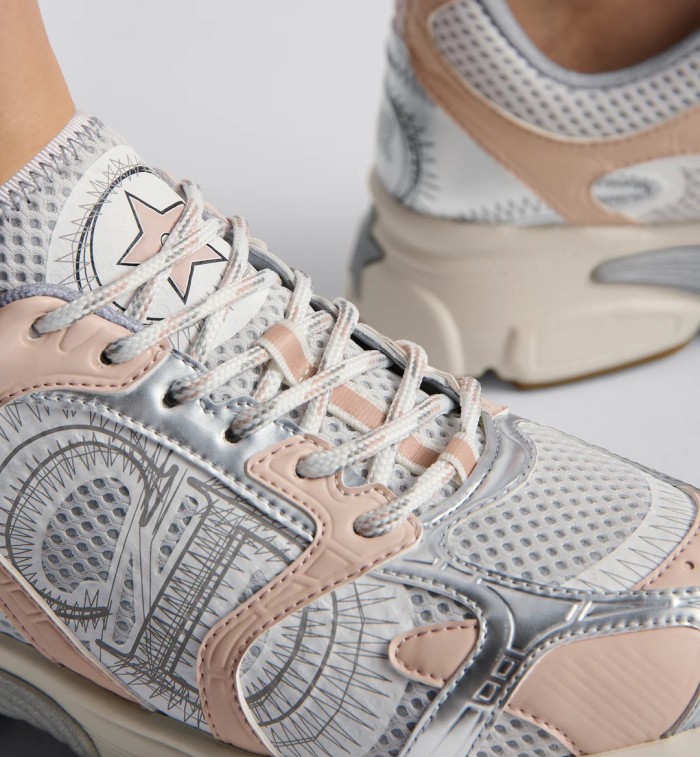 NIGO Dior Chrono Women's Colorblock Round Toe Mesh Fabric Lace-Up Sneakers Shoes #nigo72239